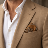 Copper Paisley Medallion Silk Pocket Square