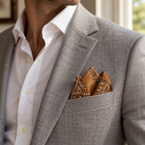 Copper Paisley Medallion Silk Pocket Square