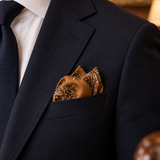 Copper Paisley Medallion Silk Pocket Square