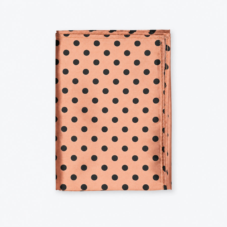 Coral Sands Polka Dot pocket square — folded product.
