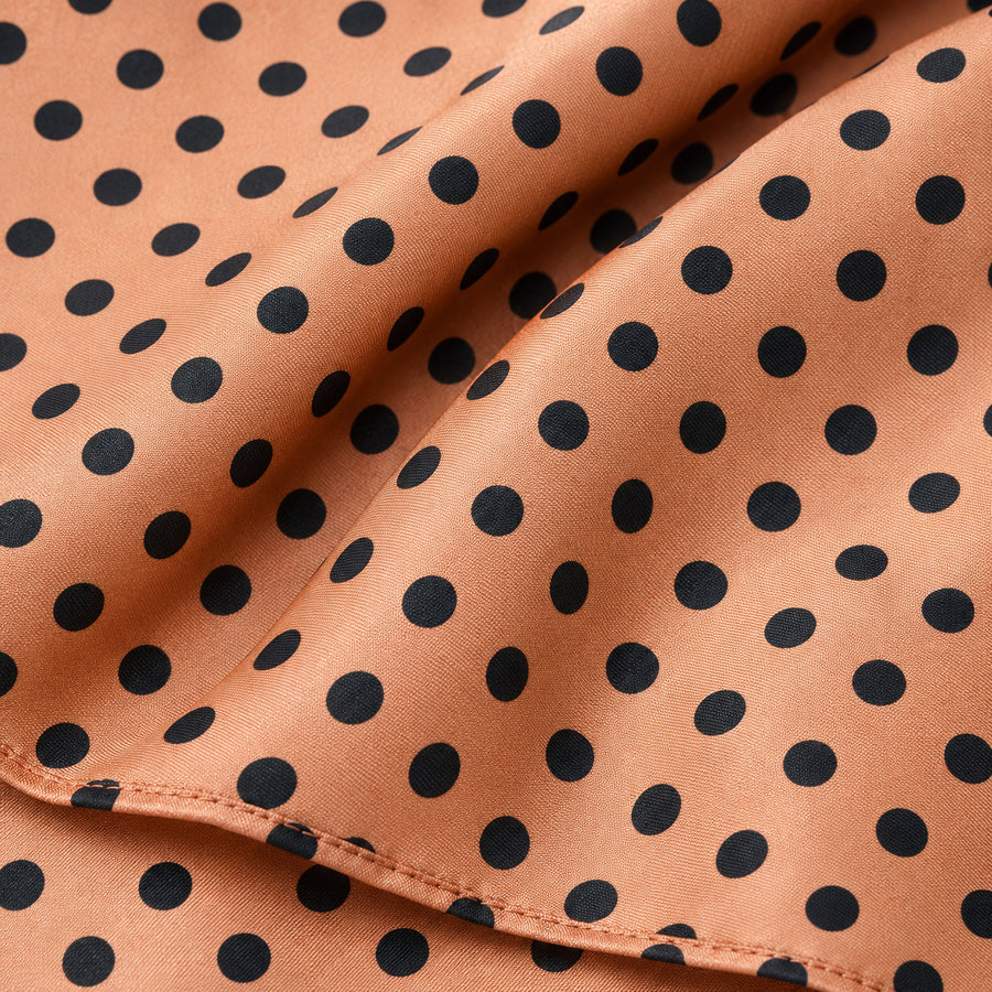 Coral Sands Polka Dot pocket square — fabric and design close-up.