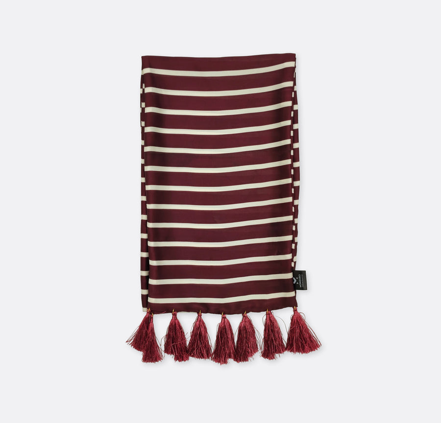 Creamy Rosewood Stripes - Silk Men Scarves - Silk Scarves | Monzoro Pakistan