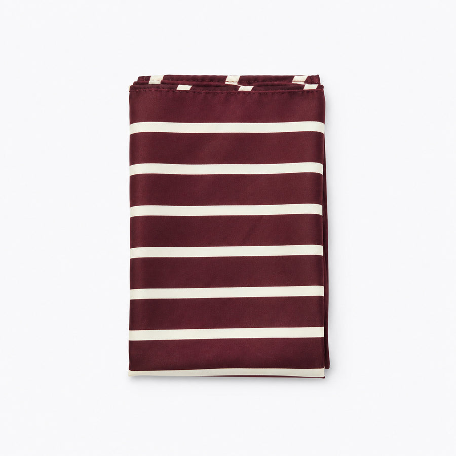 Creamy Rosewood Stripes pocket square — folded product.
