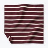 Creamy Rosewood Stripes pocket square — unfolded studio detail.