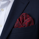 Crimson Leaf Silhouette Silk Pocket Square — product photograph 1