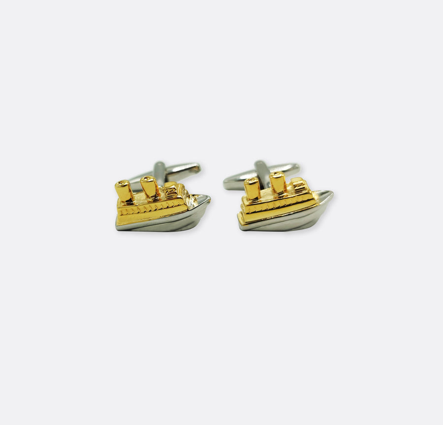 Cruise – Silver & Golden Men's Cufflinks - Cufflinks | Monzoro Pakistan