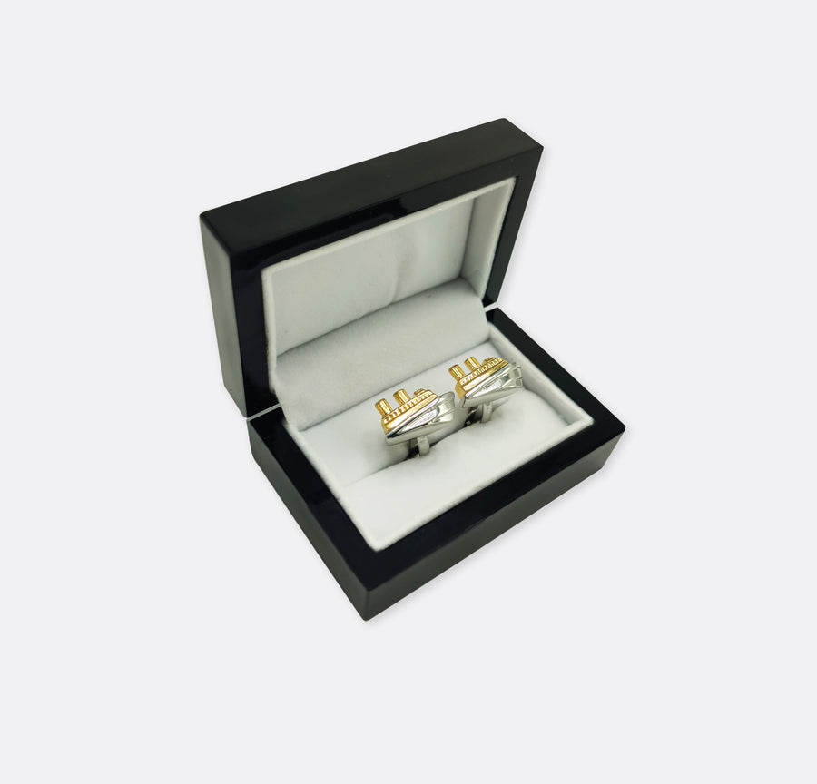 Cruise – Silver & Golden Men's Cufflinks - Cufflinks | Monzoro Pakistan
