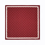 Dark Maroon with White Polka Dots pocket square — full flat product.