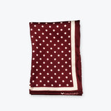 Dark Maroon with White Polka Dots pocket square — folded product.