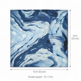 Deep Blue Ocean pocket square — size guide.