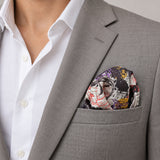 Doodle Do pocket square — light jacket · wearing detail.