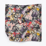 Doodle Do pocket square — unfolded studio detail.