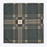 Dusty Grey Tartan Checks pocket square — full flat product.