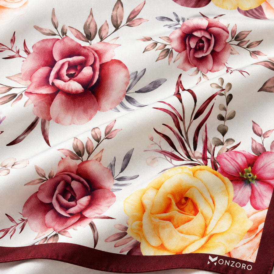 Elegant Seamless Floral Pattern pocket square — fabric and design close-up.