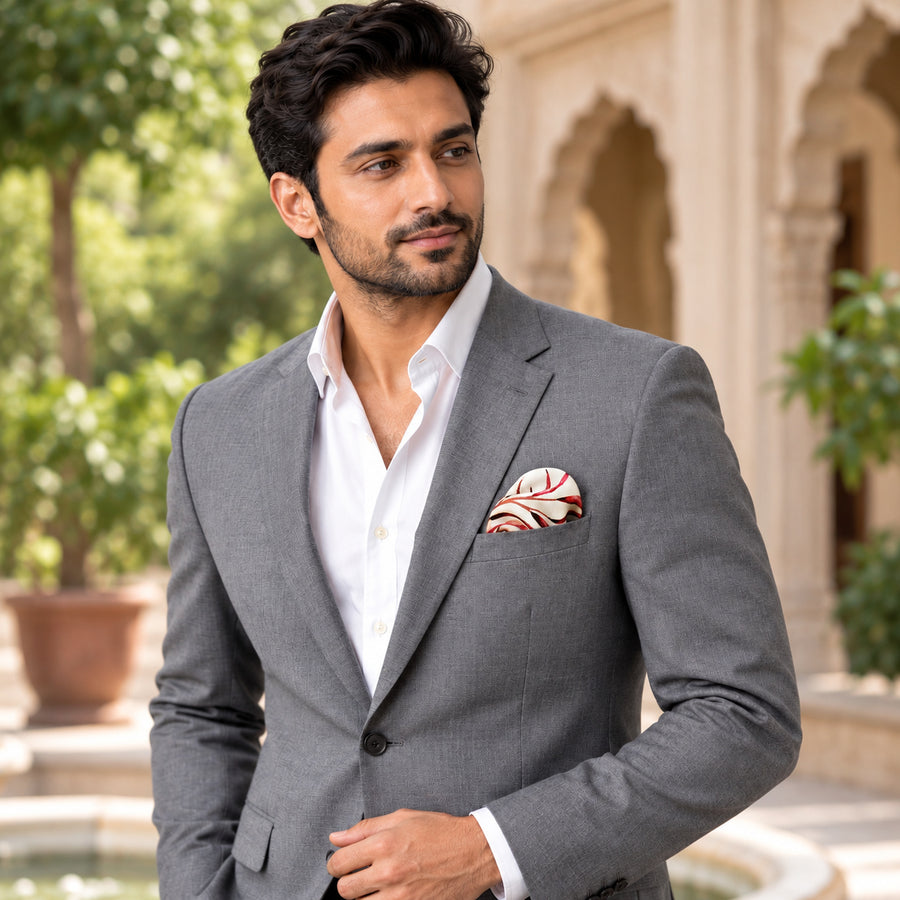 Elegant Seamless Floral Pattern pocket square — outdoor lifestyle.