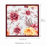 Elegant Seamless Floral Pattern pocket square — size guide.