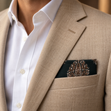 Emerald Paisley Medallion Silk Pocket Square