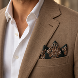 Emerald Paisley Medallion Silk Pocket Square