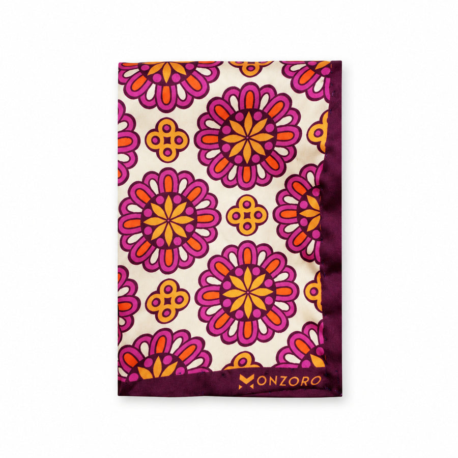 Ethnic Vector Pattern pocket square — folded product.