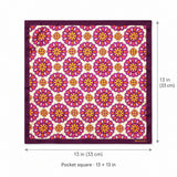 Ethnic Vector Pattern pocket square — size guide.