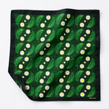 Green Floret pocket square — unfolded studio detail.