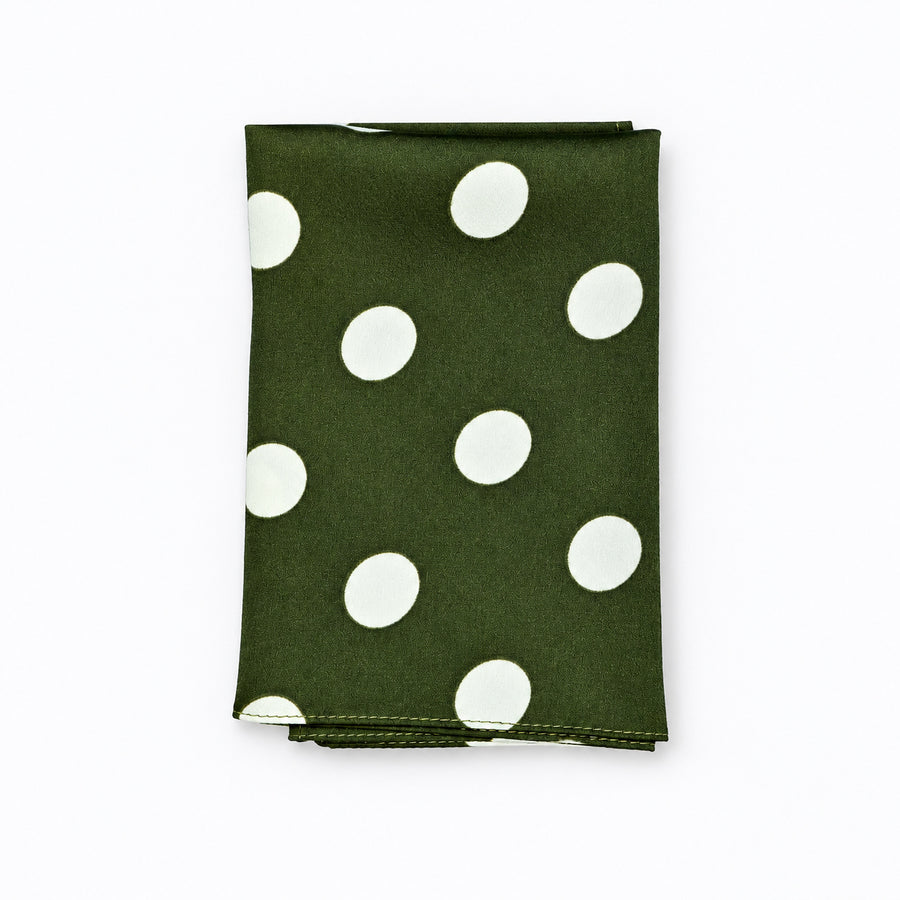 Forest Polka Dots pocket square — folded product.
