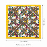 Foulard Pattern pocket square — size guide.