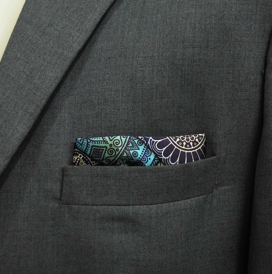 Abstract Matrix Silk Pocket Squares