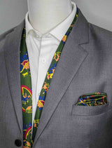 Paisley & Floral Olive Green - Silk Scarf & Pocket Square Set - Combo Sets | Monzoro Pakistan