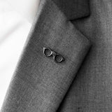 GUNMETAL EYEGLASSES FRAME LAPEL PINS