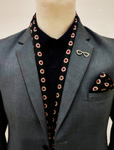 Black & Gold Reversible Silk Men Scarves Set - Combo Sets | Monzoro Pakistan