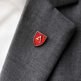 CLASSIC KNIGHT SHIELD – Red AND GOLD LAPEL PINS