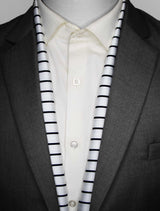 Sleek Black & White Stripes - Silk Men Scarves - Silk Scarves | Monzoro Pakistan