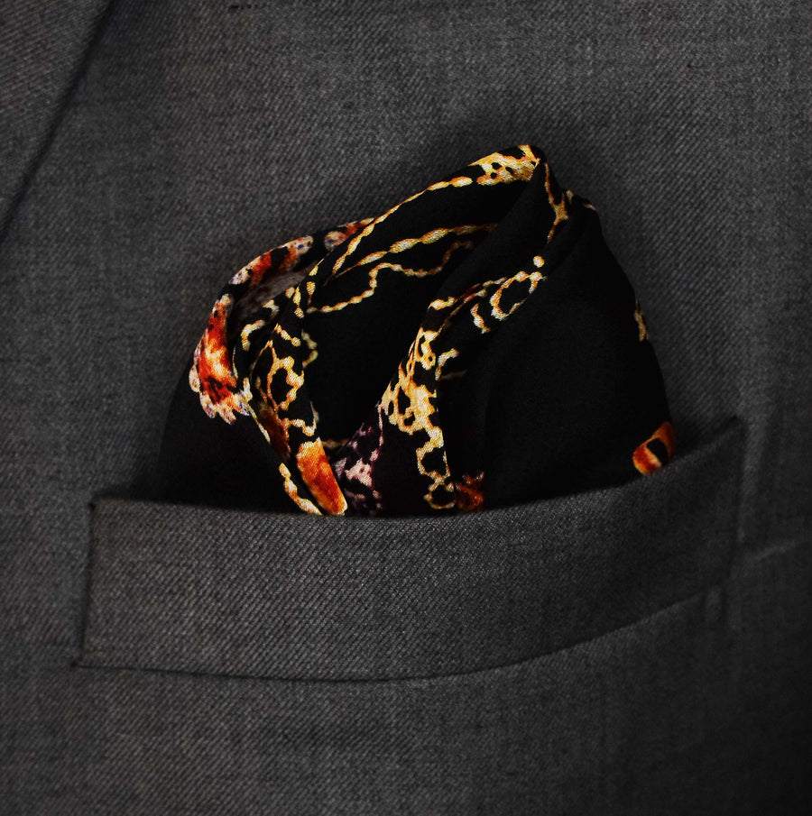 Ball Chain Art Silk Pocket Squares
