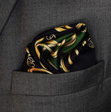Chain Loop Green - Silk Pocket Square