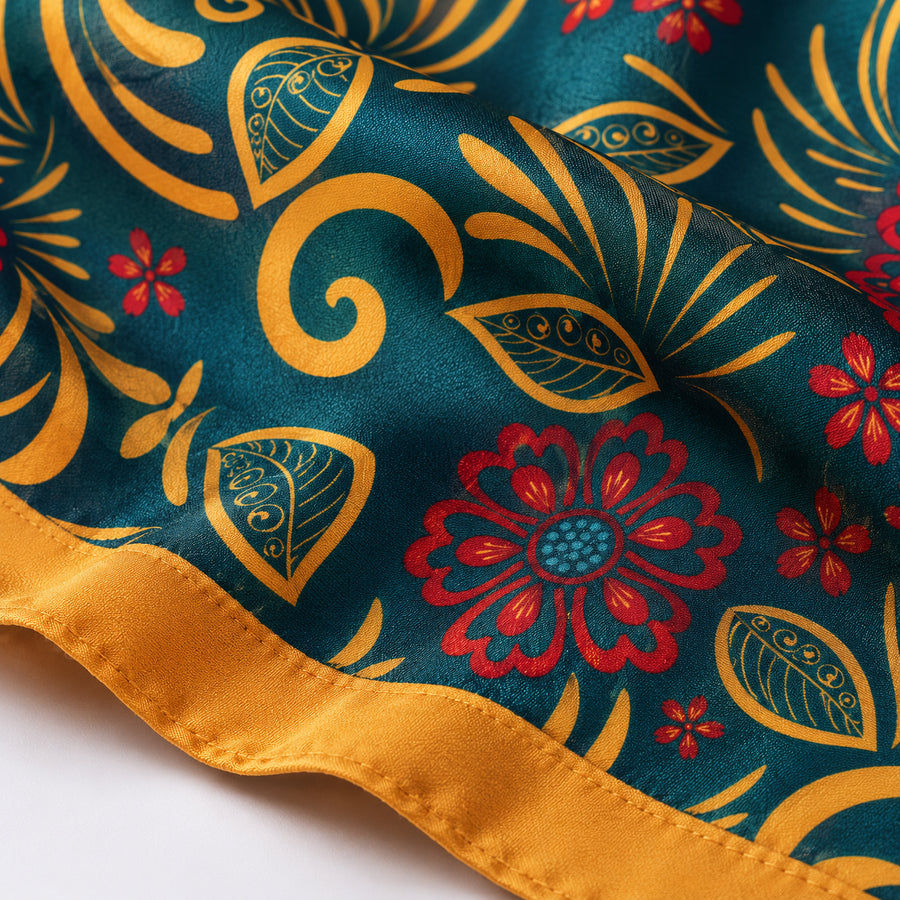 Garden of Eve pocket square — fabric and design close-up.