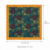 Garden of Eve pocket square — size guide.