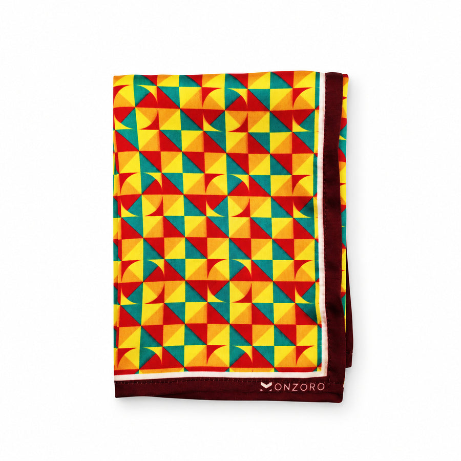 Geometric Art pocket square — folded product.