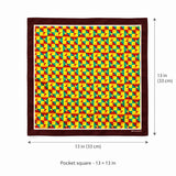 Geometric Art pocket square — size guide.