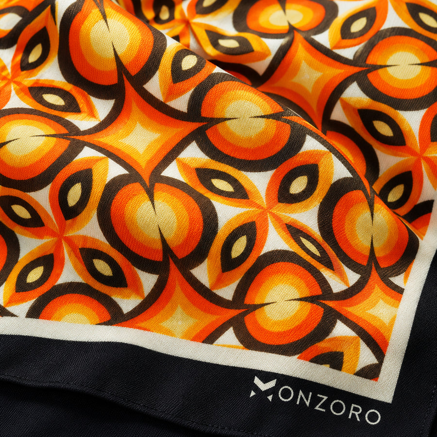 Geometric Repeat Pattern pocket square — fabric and design close-up.