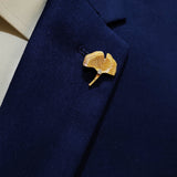 Ginkgo Flower Golden Lapel Pin - Lapel Pins | Monzoro Pakistan