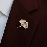 Ginkgo Flower Golden Lapel Pin - Lapel Pins | Monzoro Pakistan