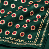 Green and Gold Reversible pocket square — fabric and design close-up.
