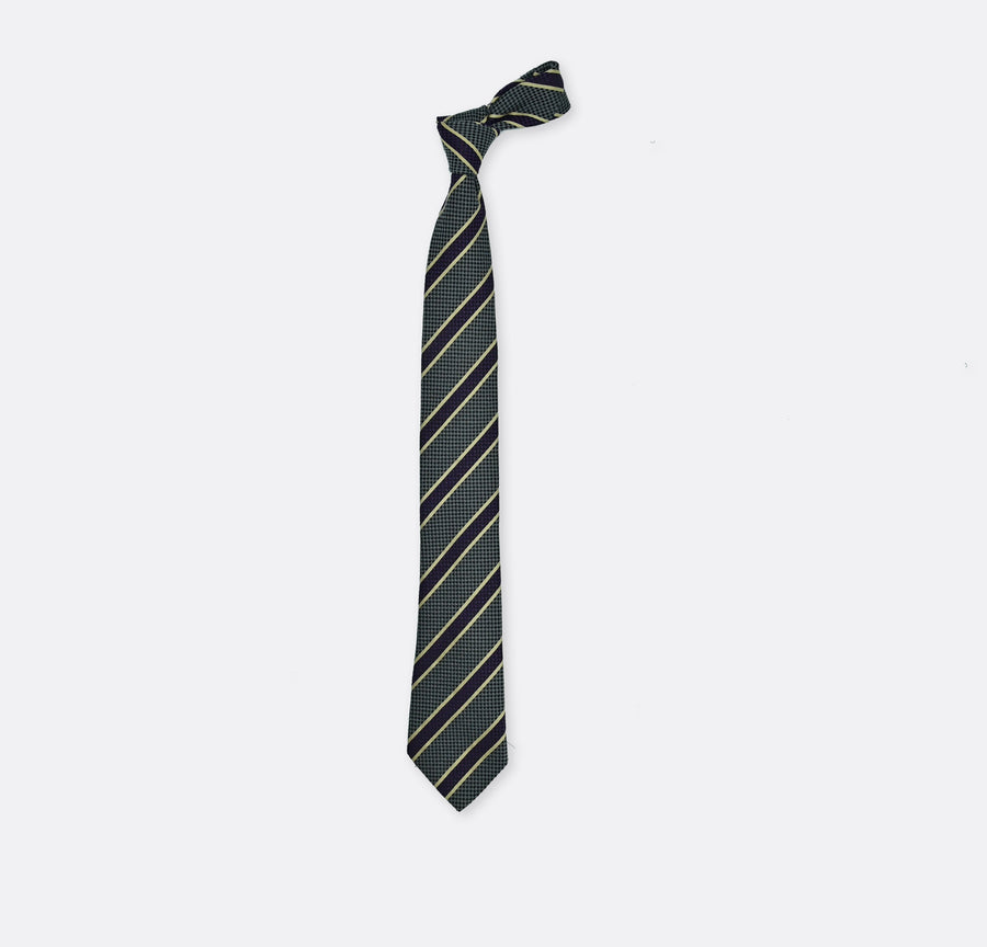 Grey & Purple Regimental Striped Tie - Neckties | Monzoro Pakistan