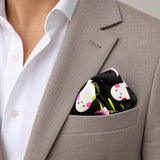 Halloween Scrapbook Paper Ghost pocket square — light jacket · wearing detail.