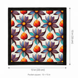 Hawaiian Flower pocket square — size guide.