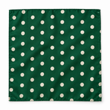 Hunter Green Polka Dot Silk Pocket Square