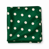 Hunter Green Polka Dot Silk Pocket Square