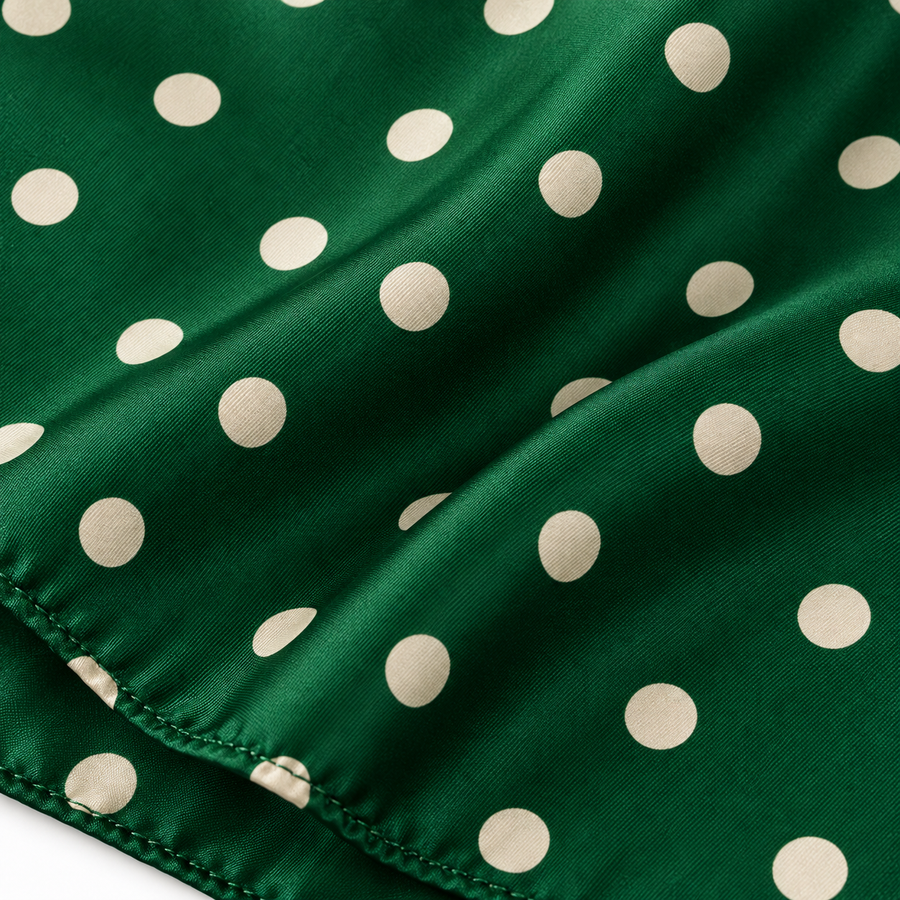 Hunter Green Polka Dot Silk Pocket Square