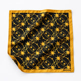 Golden Reverie pocket square — unfolded studio detail.